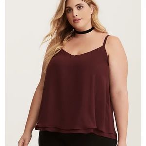 TORRID Sophie Chiffon Swing Cami - Merlot 💜
